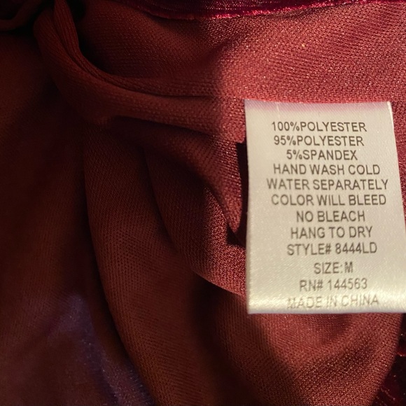 Fashion Nova Fly Me To The Moon- Burgundy Strapless Dress Women's Medium - Picture 7 of 7